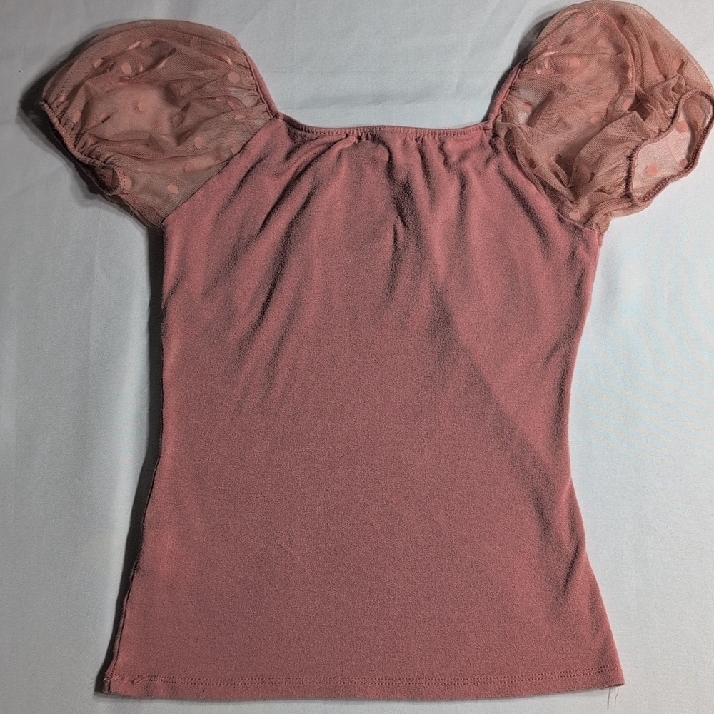 Ambiance Pink Puff Sleeve Top Size Small - Picture 4 of 4